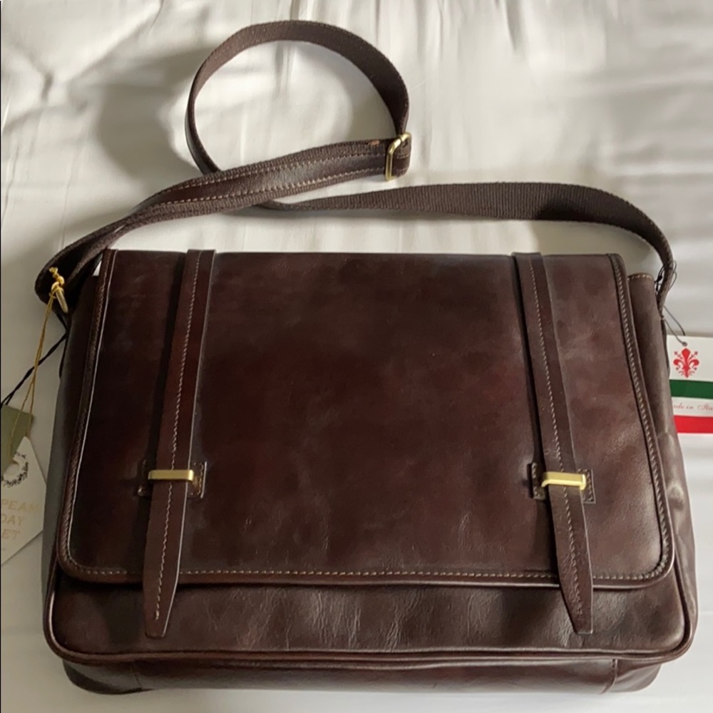 Italian Leather Messenger Bag-  Old Angler Firenze